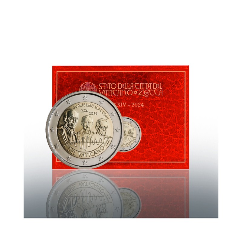 2 Euros Vatican 2024, BU, 150ème anniversaire de la naissance de Guglielmo Marconi 2 Euros Vatican 2024, BU, 150ème anniversaire de la naissance de Guglielmo Marconi