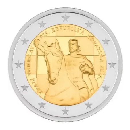 Pièce de 2 euros Croatie 2025, UNC, Les 1100 ans du Royaume de Croatie et  et le couronnement du roi Tomislav