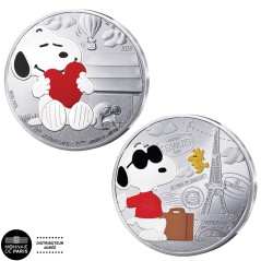 Coffret des 2 pièces de 10 euros et 50 euros France 2025, UNC, 75 ans de PEANUTS - SNOOPY - Colorisée