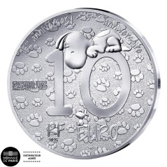 10 euros France 2025, BE, 75 ans de PEANUTS - SNOOPY - Colorisée