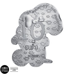 10 euros France 2025, BE, 75 ans de PEANUTS - SNOOPY - Forme colorisée