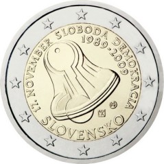 2 Euros Slovaquie 2009, UNC, 20ᵉ anniversaire de la révolution de velours