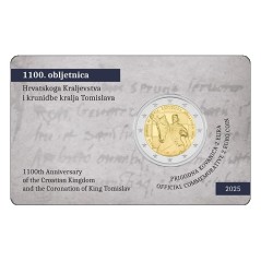 Pièce de 2 euros Croatie 2025, BU, Les 1100 ans du Royaume de Croatie et  et le couronnement du roi Tomislav