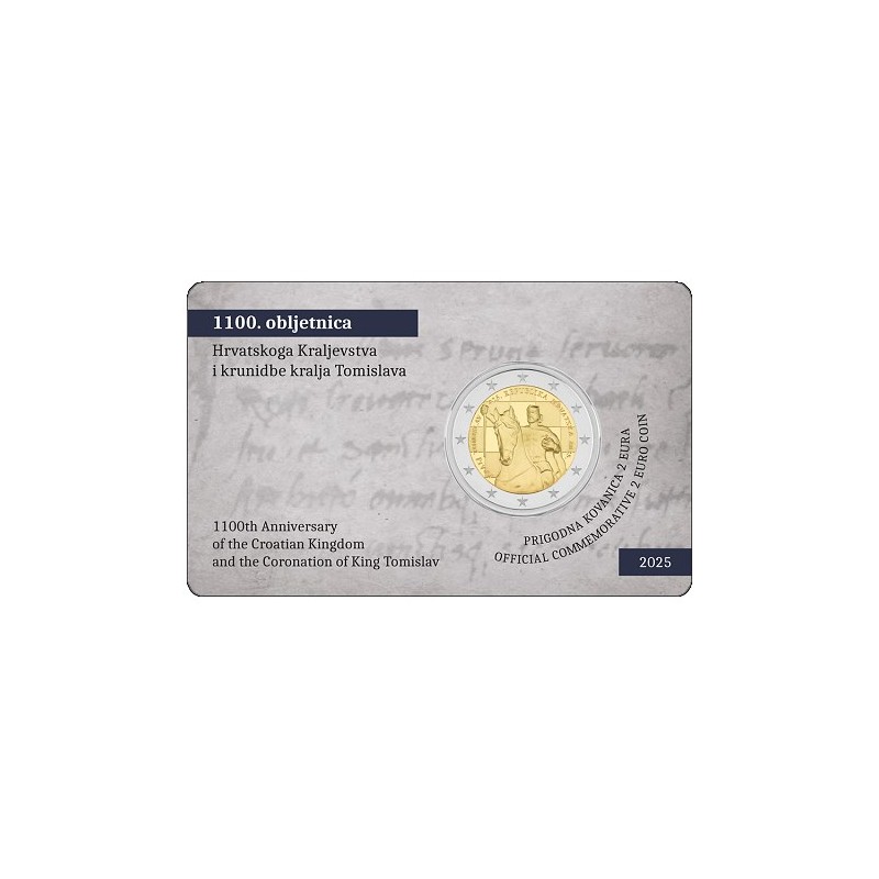 Pièce de 2 euros Croatie 2025, BU, Les 1100 ans du Royaume de Croatie et  et le couronnement du roi Tomislav