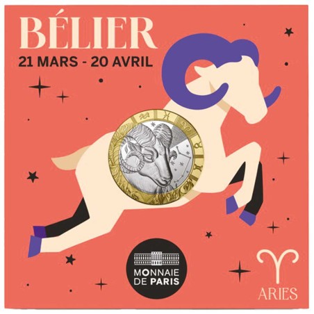 5 Euros, France 2026, UNC, Bélier, Signe du Zodiaque