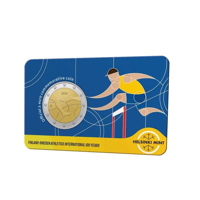 2 euros Finlande 2025, BU, 100 ans du match d’athlétisme Finlande/Suède version Suède 2 euros Finlande 2025, BU, 100 ans du match d’athlétisme Finlande/Suède version Suède