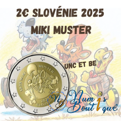 Pièce de 2 euros Slovénie2025, UNC, Les 100 ans de Miki Muster