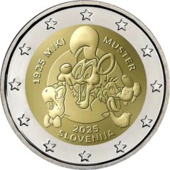 2 euros Slovénie2025, BE, Les 100 ans de Miki Muster