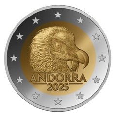 Pièce de 2 euros Andorre 2025, BU, Le Gypaète barbu