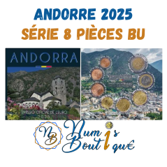 Série 8 pièces Euros Andorre 2025, BU, Face nationale classique