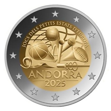Pièce de 2 euros Andorre 2025, BE, Jeux des petits Etats d'Europe