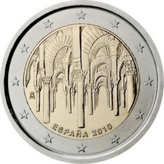 2 Euros Espagne 2010, UNC, Centre historique de Cordoue inscrit par l’UNESCO sur la liste du patrimoine mondial depuis 1984