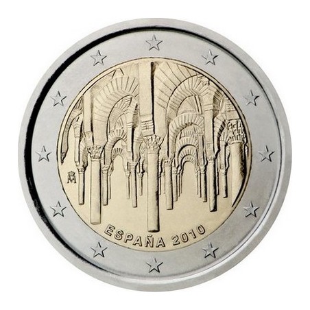 2 Euros Espagne 2010, UNC, Centre historique de Cordoue inscrit par l’UNESCO sur la liste du patrimoine mondial depuis 1984