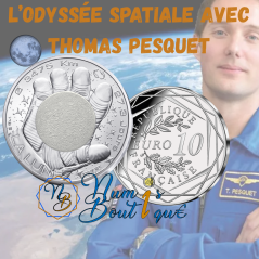 10 euros France 2025, UNC, La lune, L'odyssée spatiale avec Thomas Pesquet