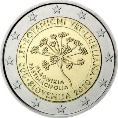 2 Euros Slovénie 2010, UNC, 500ᵉ anniversaire du jardin botanique de Ljubljana