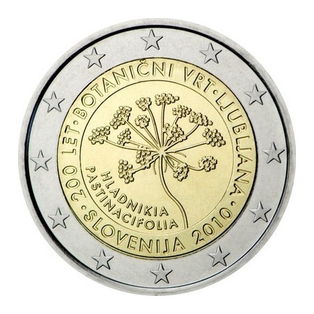 2 Euros Slovénie 2010, UNC, 500ᵉ anniversaire du jardin botanique de Ljubljana