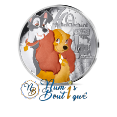 10 euros France 2025, Argent colorisé, BE, Les classiques Disney "La Belle et le Clochard"