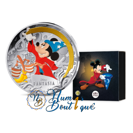 10 euros France 2025, Argent colorisé, BE, Les classiques Disney "Fantasia"
