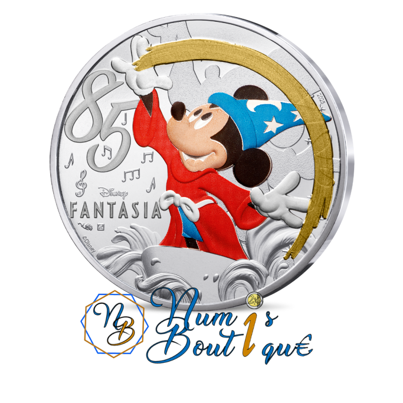 10 euros France 2025, Argent colorisé, UNC, Les classiques Disney "Fantasia" 10 euros France 2025, Argent colorisé, UNC, Les classiques Disney "Fantasia"
