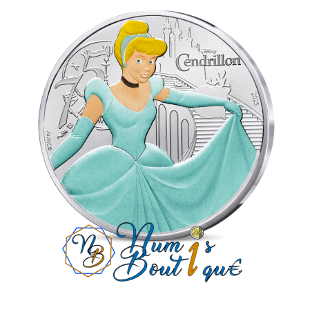 10 euros France 2025, Argent colorisé, UNC, Les classiques Disney "Cendrillon"