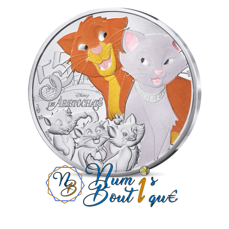 10 euros France 2025, Argent colorisé, UNC, Les classiques Disney "Les Aristochats"