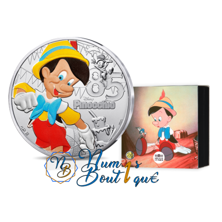 10 euros France 2025, Argent colorisé, UNC, Les classiques Disney "Pinocchio"