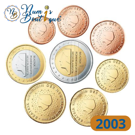 Série 8 pièces Pays-Bas 2003, UNC, Face Nationale courante type 1