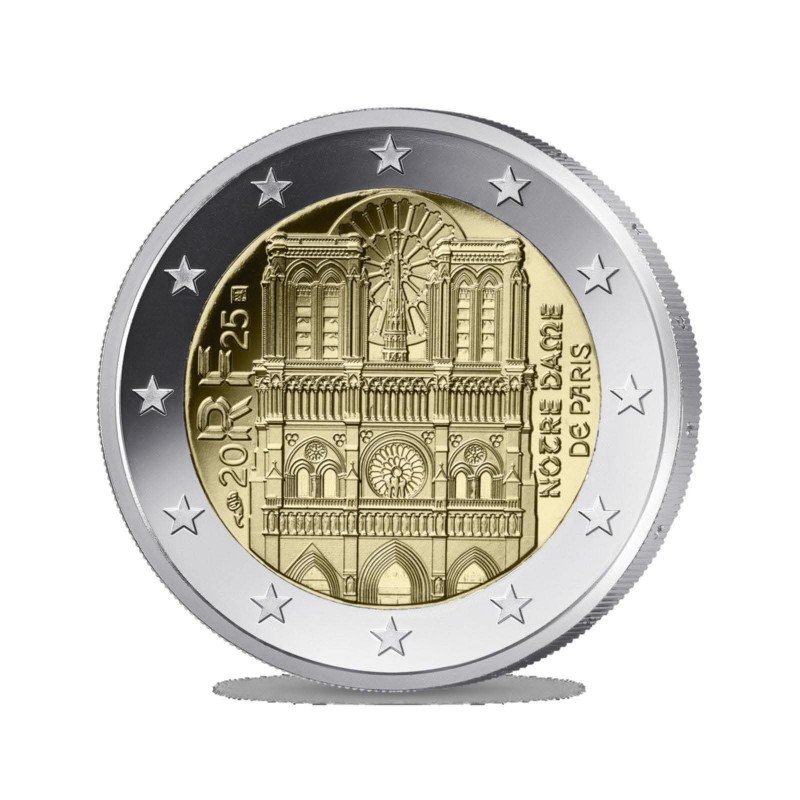 2 euros France 2025, Rouleau FDC, Monnaie de Paris, Notre Dame de Paris