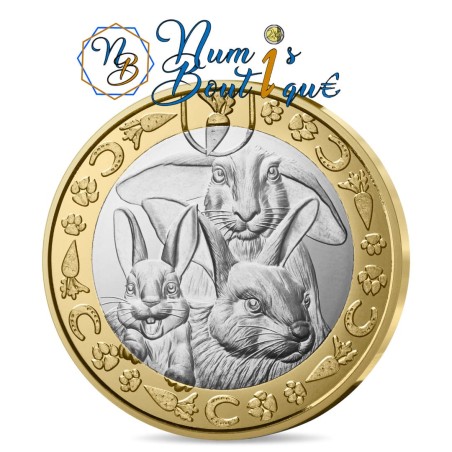 5 euros France 2025, UNC, Les 80 ans de la SPA, les lapins