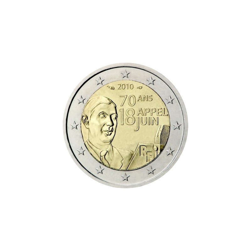 2 Euros France 2010, UNC, 70ᵉ anniversaire de l’appel du 18 juin