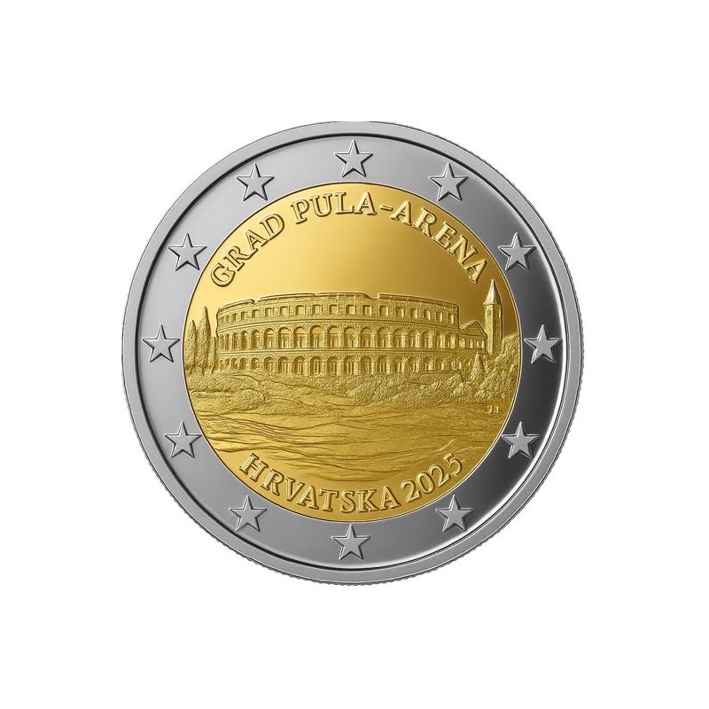 2 euros Croatie 2025, UNC, l'Arène de Pula