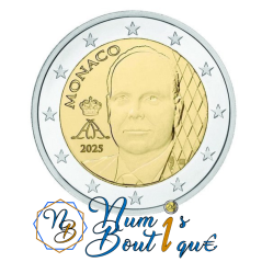2€ Monaco 2025, UNC, Nouveau portrait Prince Albert II
