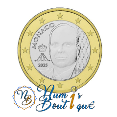 Duo de 1€ et 2€ Monaco 2025, UNC, Nouveau portrait Prince Albert II