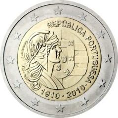 2 Euros Portugal 2010, UNC, 100ᵉ anniversaire de l’instauration de la République du Portugal