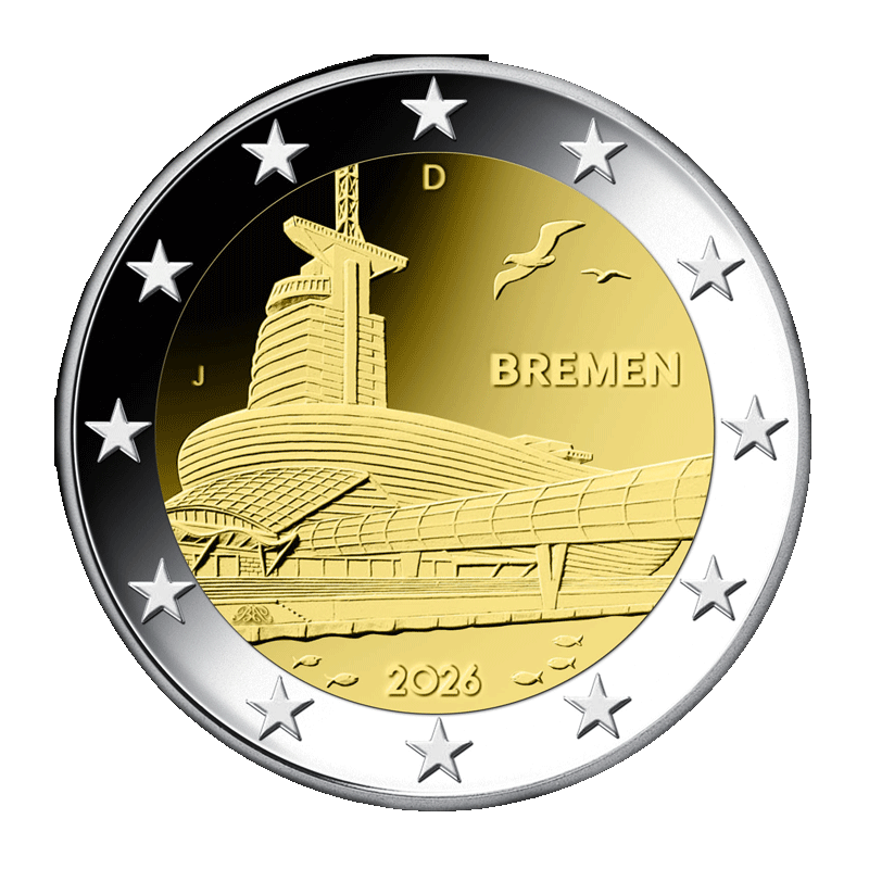 2 euros Allemagne 2026, UNC, Brême - La maison du climat Atelier A