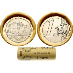 1 Euro Andorre 2025, UNC, Face Nationale Courante