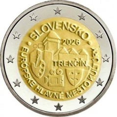 2 euros Slovaquie 2026, UNC, Trencin, Capitale Européen de la culture