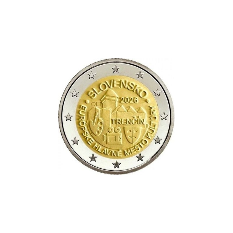 2 euros Slovaquie 2026, UNC, Trencin, Capitale Européenne de la culture