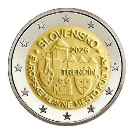 2 euros Slovaquie 2026, UNC, Trencin, Capitale Européen de la culture