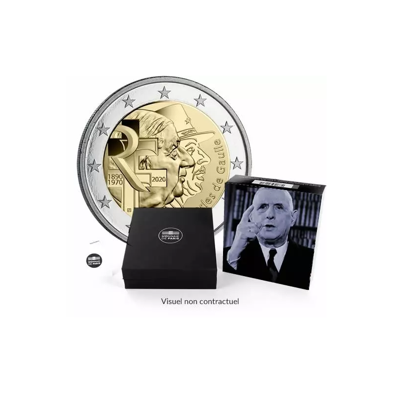 Pièce de 2 Euros France 2020, BE, Charles de Gaulle