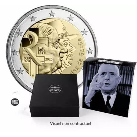 Pièce de 2 Euros France 2020, BE, Charles de Gaulle