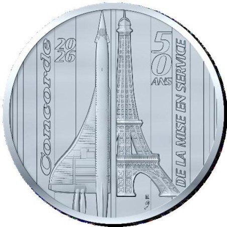 10 euros France 2026,Argent UNC, Les 50 ans du Concorde