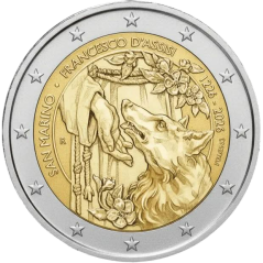 Pièce de 2 euros Saint Marin 2026, BE, Les 800 ans de la mort de François d'Assise
