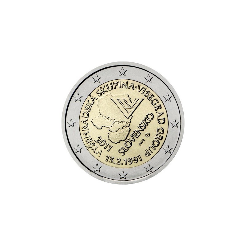 2 Euros Slovaquie 2011, UNC, 20ᵉ anniversaire du groupe Visegrád