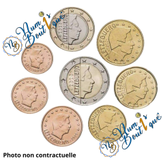 Série 8 pièces euros, Luxembourg 2025, UNC, Face Nationale
