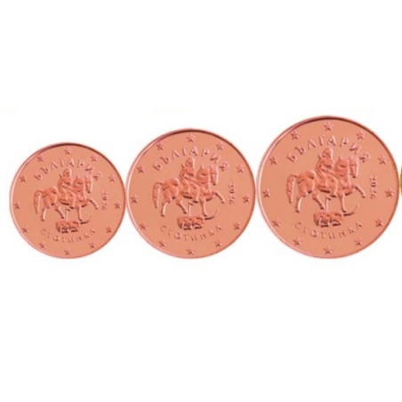 Mini Série 3 pièces de 1, 2 et 5 centimes Bulgarie 2026, UNC, Face Nationale