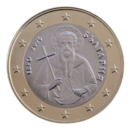 1 euros Bulgarie 2026, UNC, Face Nationale courante