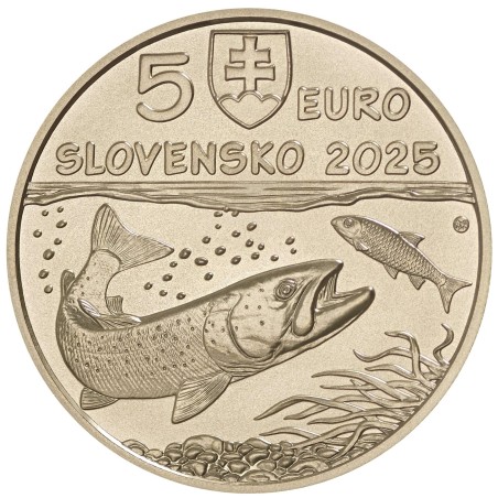 5 Euros Slovaquie 2025, UNC, Saumon du Danube