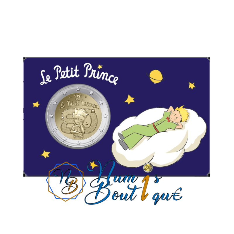 Pièce de 2 euros France 2026, BU, les 80 ans du petit Prince Coincard Nuage