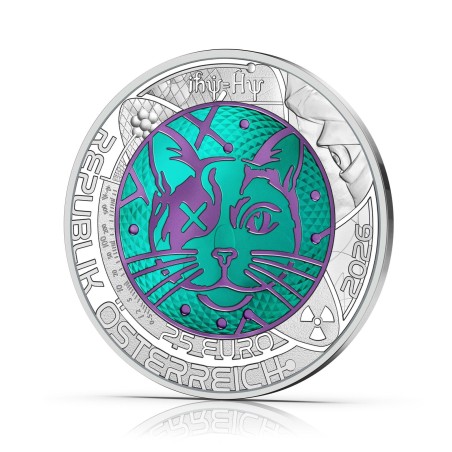 Pièce de 25 euros Autriche 2026, BU argent et niobium, Physique Quantique
